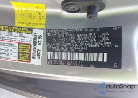 2011 Toyota Sienna Xle from USA, damaged, VIN 5TDDK3DC3BS025573